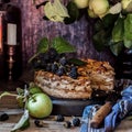 Sliced Rustic Apple Pie Royalty Free Stock Photo
