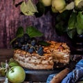 Sliced Rustic Apple Pie Royalty Free Stock Photo