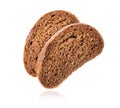 Sliced rye bread close up isolated on a white background Royalty Free Stock Photo