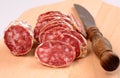 Sliced salami Royalty Free Stock Photo