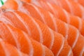 Sliced salmon