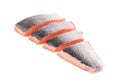 Sliced salmon fish.