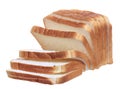 Sliced sandwich bread isolated