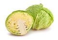 Sliced savoy cabbage path isolated