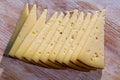 Sliced semi hard cheese