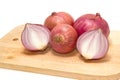 Sliced shallot with whole shallots Royalty Free Stock Photo