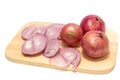 Sliced shallot with whole shallots Royalty Free Stock Photo