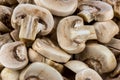 Sliced Small Mushrooms Close Up View Royalty Free Stock Photo