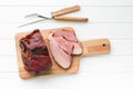 Sliced smoked pork meat Royalty Free Stock Photo