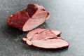 Sliced smoked pork meat Royalty Free Stock Photo