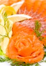 Sliced smoked salmon