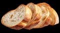 Sliced sourdough bread displaying open crumb structure on transparent background Royalty Free Stock Photo