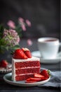 sliced sponge cake with fresh strawberries