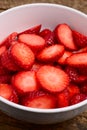 Sliced strawberries Royalty Free Stock Photo