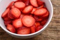 Sliced strawberries Royalty Free Stock Photo