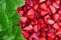 Sliced strawberries background