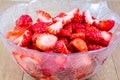 Sliced strawberries in a cup Royalty Free Stock Photo