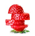 Sliced strawberries isolated Royalty Free Stock Photo