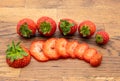 sliced strawberries Royalty Free Stock Photo