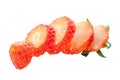 Sliced strawberry isolated on white background, fresh f Royalty Free Stock Photo
