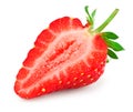 Sliced strawberry isolated on white background. macro. clipping path Royalty Free Stock Photo