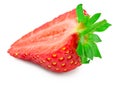 Sliced strawberry isolated on white background. macro. clipping path Royalty Free Stock Photo