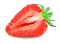 Sliced strawberry isolated on white background. macro. clipping path Royalty Free Stock Photo