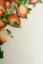 Sliced strawberry tops Royalty Free Stock Photo