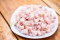Sliced streaky pork for cooking pork crackling Royalty Free Stock Photo