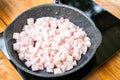 Sliced streaky pork for cooking pork crackling Royalty Free Stock Photo