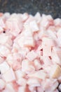 Sliced streaky pork for cooking pork crackling Royalty Free Stock Photo