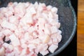 Sliced streaky pork for cooking pork crackling Royalty Free Stock Photo