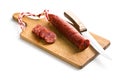 Sliced tasty chorizo sausage