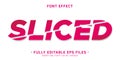 Sliced text effect. Editable font style