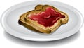 Sliced toast with jelly