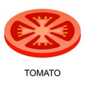Sliced tomato icon, isometric style