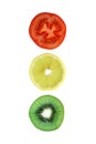 Sliced tomato lemon kiwi