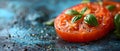 Concept Food Photography, Tomato Art, Fresh Sliced Tomato Symphony A Visual Ode to Freshness