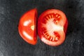 Sliced tomato, three pieces Royalty Free Stock Photo
