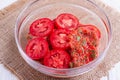 Sliced Tomatoes  in a bowl Royalty Free Stock Photo