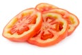 Sliced tomatoes isolated on white Royalty Free Stock Photo