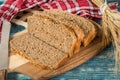 Sliced traditional wholemeal bread