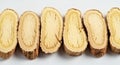 Sliced Tree Trunks on White Background Royalty Free Stock Photo