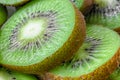Sliced tropical juicy kiwi fruit closeup