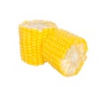 Sliced two corns on white Royalty Free Stock Photo