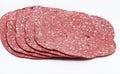 Sliced vegetarian sausage is reminiscent of pepperoni