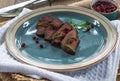 Sliced venison steak Royalty Free Stock Photo