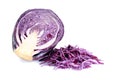 Sliced violet cabbage isolated on the white Royalty Free Stock Photo