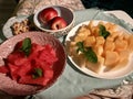 Sliced watermelon and melon Royalty Free Stock Photo