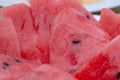 Sliced of watermelon on plate Royalty Free Stock Photo